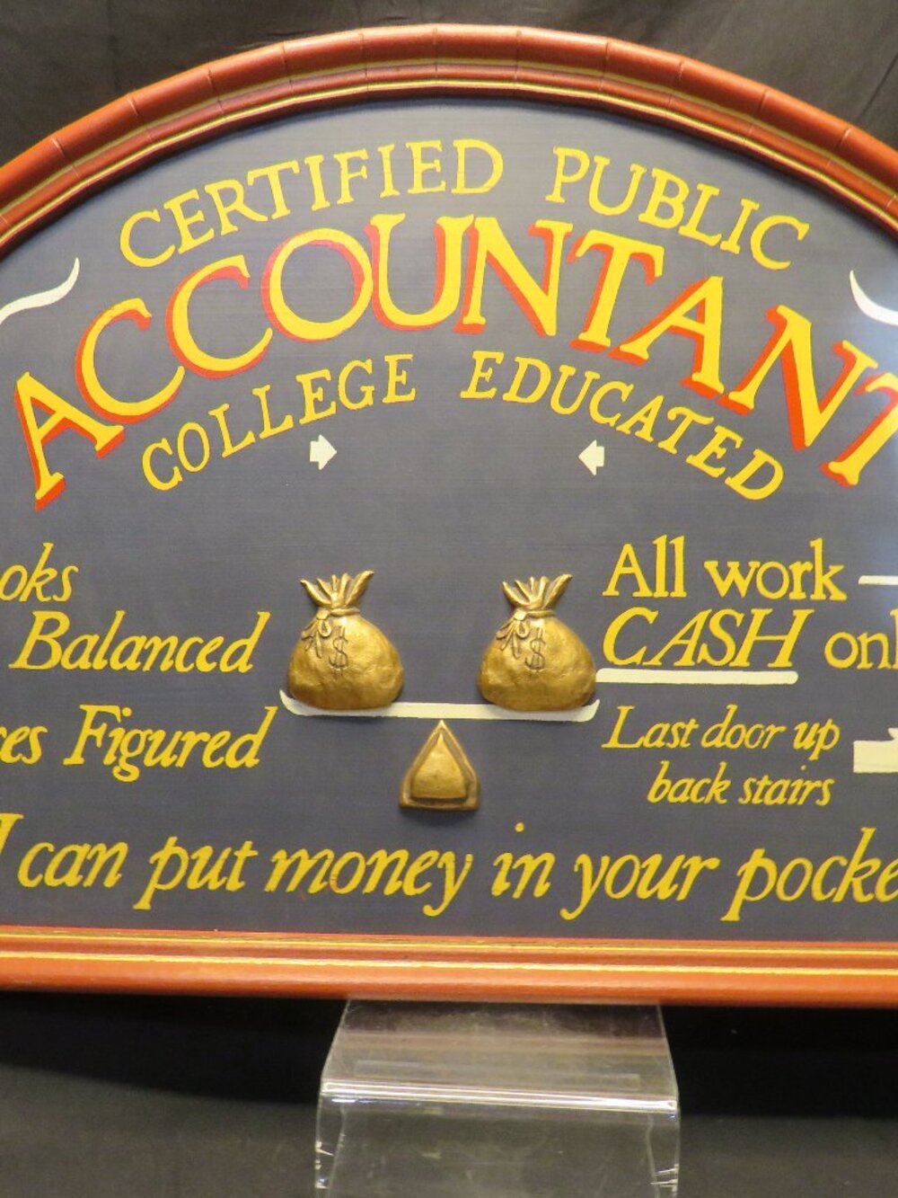 Hand Painted Certified Public Accountant Office Excellent Graphics 24 x 18 inch